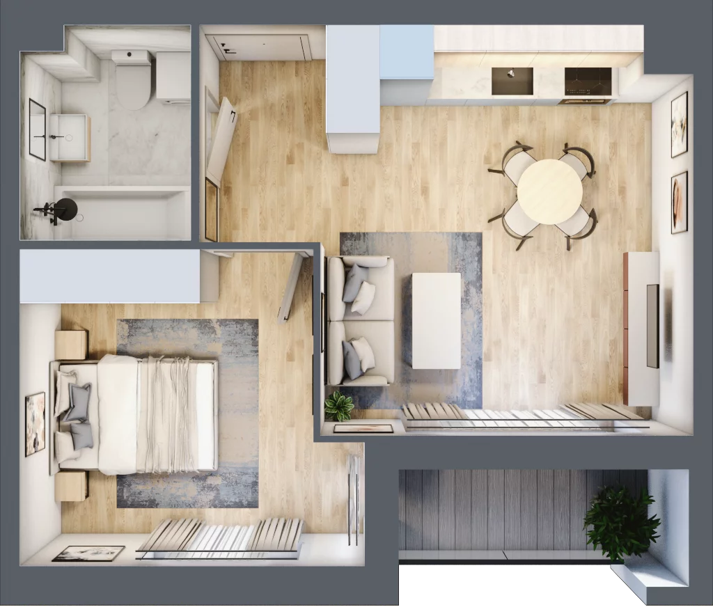 2 pokoje, mieszkanie 38,45 m², parter, oferta nr E2/F/03, Orawska Vita III, Wrocław, Ołtaszyn, Krzyki, ul. Orawska