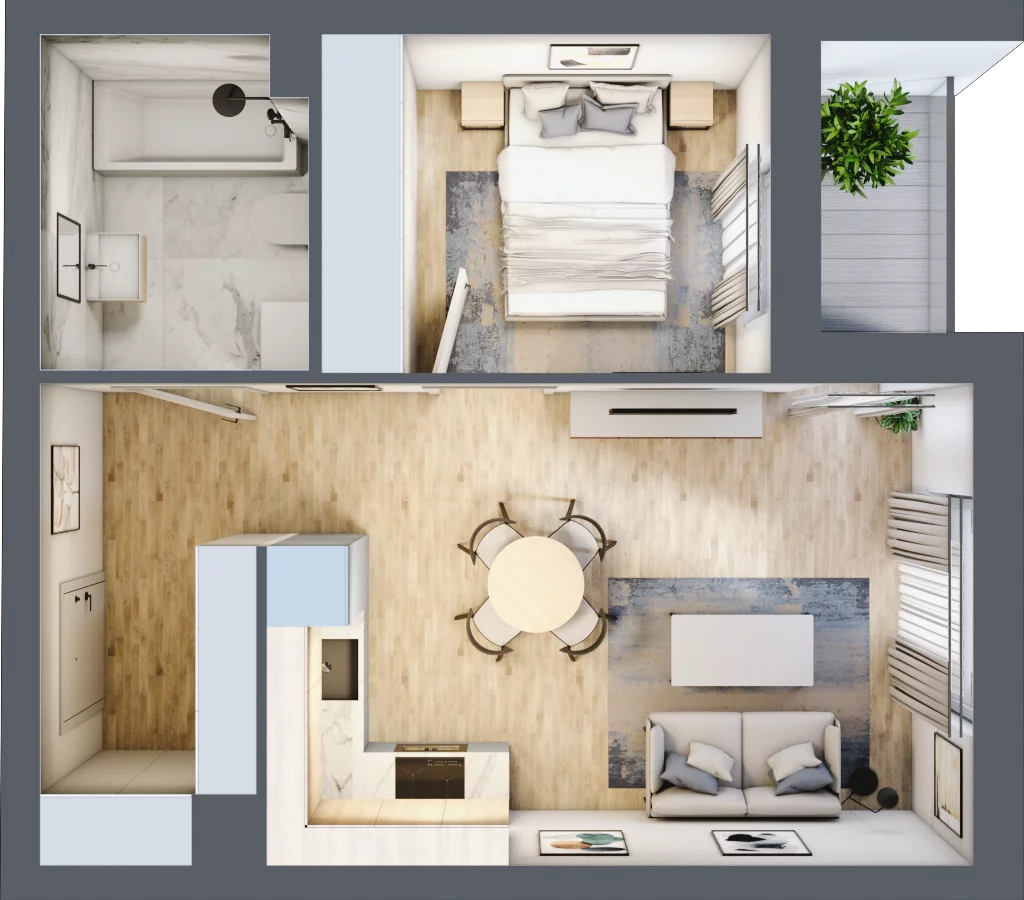 2 pokoje, mieszkanie 37,79 m², piętro 2, oferta nr F2/G/12, Orawska Vita III, Wrocław, Ołtaszyn, Krzyki, ul. Orawska