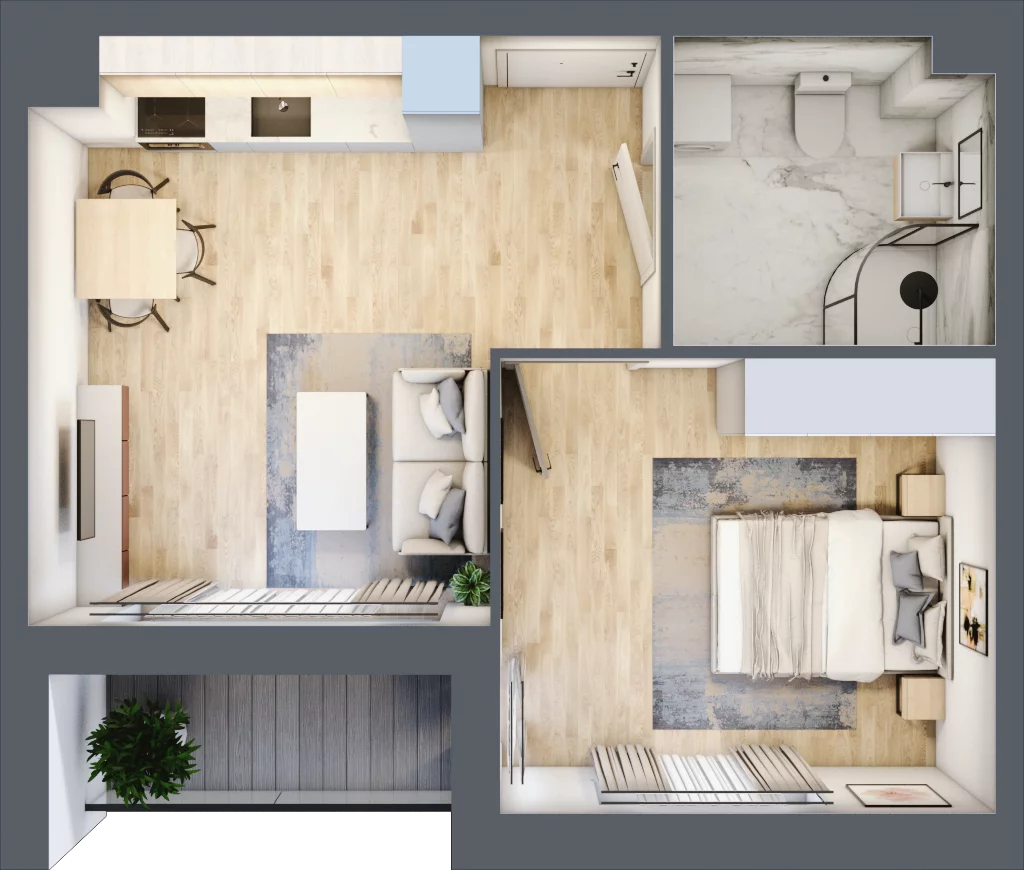 2 pokoje, mieszkanie 38,43 m², parter, oferta nr F2/F/04, Orawska Vita III, Wrocław, Ołtaszyn, Krzyki, ul. Orawska