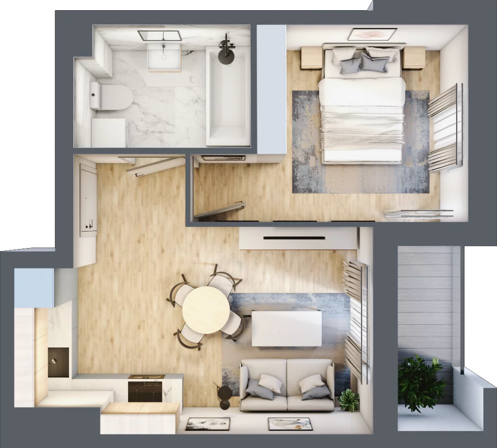 2 pokoje, mieszkanie 33,65 m², parter, oferta nr F2/F/05, Orawska Vita III, Wrocław, Ołtaszyn, Krzyki, ul. Orawska
