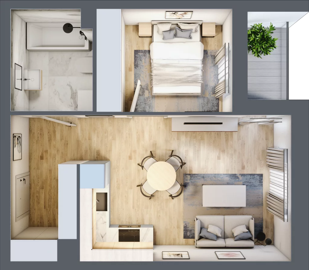 2 pokoje, mieszkanie 37,92 m², parter, oferta nr F2/G/02, Orawska Vita III, Wrocław, Ołtaszyn, Krzyki, ul. Orawska