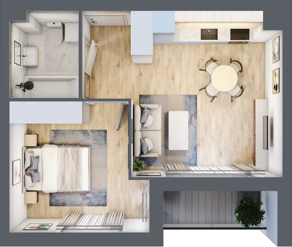 2 pokoje, mieszkanie 38,37 m², piętro 2, oferta nr F2/F/16, Orawska Vita III, Wrocław, Ołtaszyn, Krzyki, ul. Orawska
