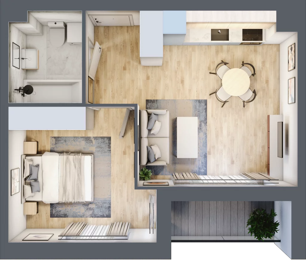 2 pokoje, mieszkanie 38,46 m², parter, oferta nr F2/F/03, Orawska Vita III, Wrocław, Ołtaszyn, Krzyki, ul. Orawska