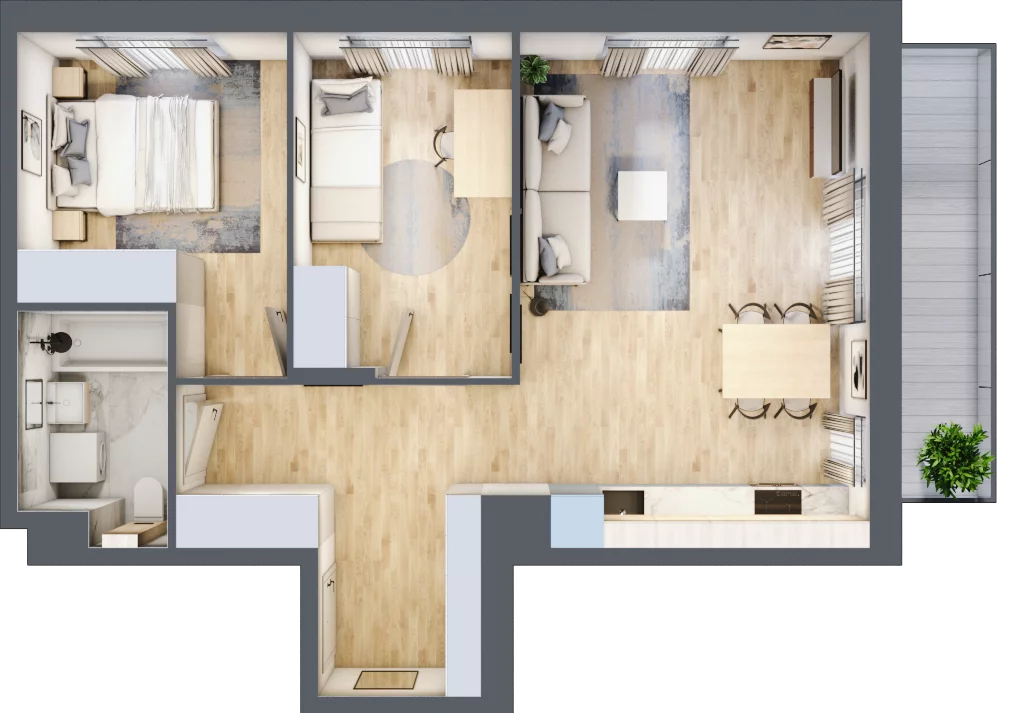 3 pokoje, mieszkanie 58,46 m², piętro 2, oferta nr AA0210, M Bemowo 3, Warszawa, Bemowo, Chrzanów, ul. Szeligowska