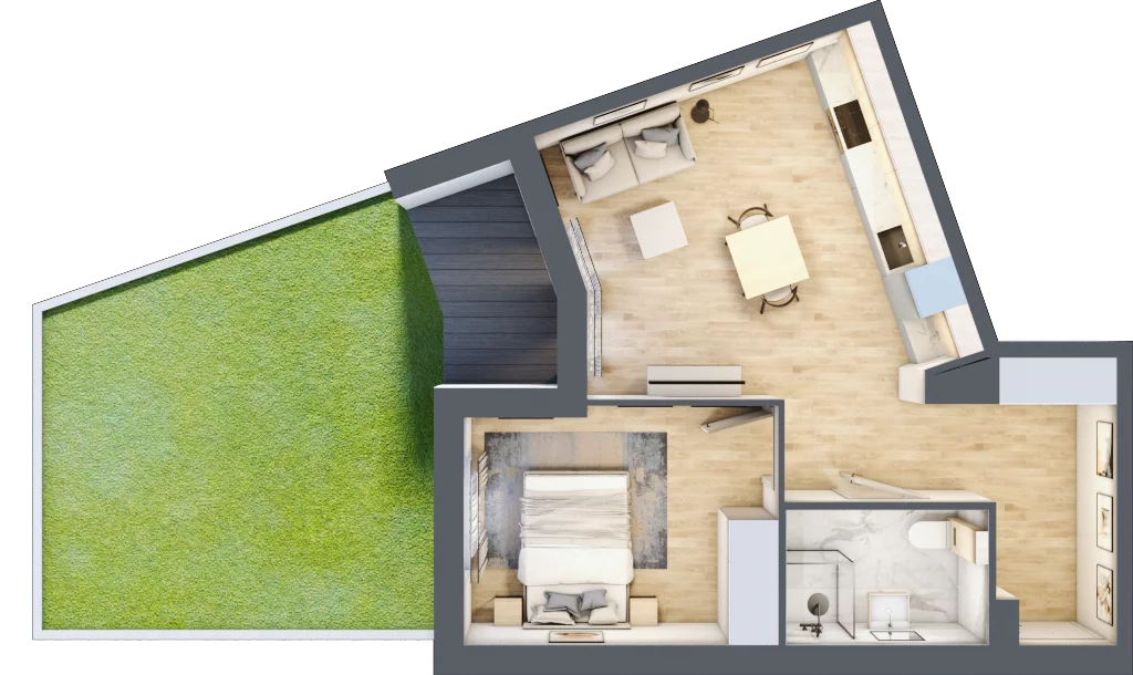 2 pokoje, mieszkanie 45,19 m², parter, oferta nr AA0004, M Bemowo 3, Warszawa, Bemowo, Chrzanów, ul. Szeligowska