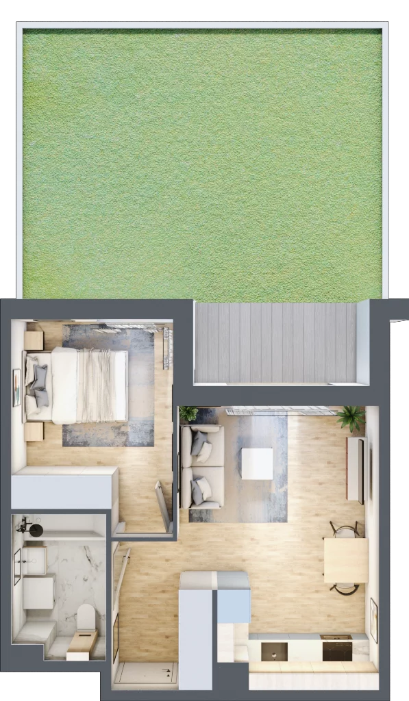 2 pokoje, mieszkanie 37,98 m², parter, oferta nr AA0003, M Bemowo 3, Warszawa, Bemowo, Chrzanów, ul. Szeligowska