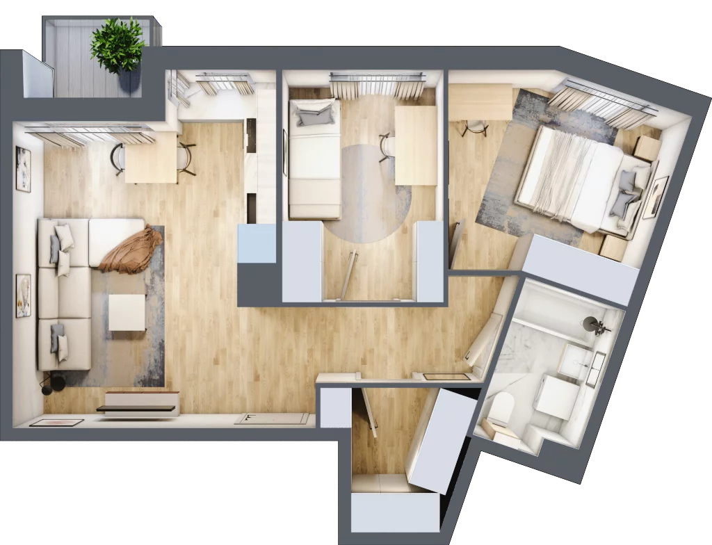 3 pokoje, mieszkanie 59,67 m², piętro 1, oferta nr AB0103, M Bemowo 3, Warszawa, Bemowo, Chrzanów, ul. Szeligowska