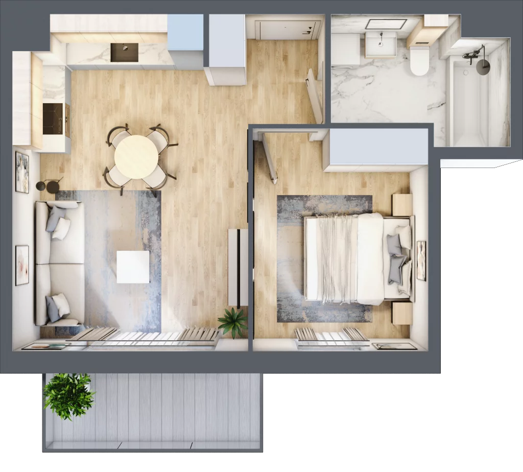 2 pokoje, mieszkanie 40,72 m², piętro 3, oferta nr AA0302/4, M Bemowo 4, Warszawa, Bemowo, Chrzanów, ul. Szeligowska