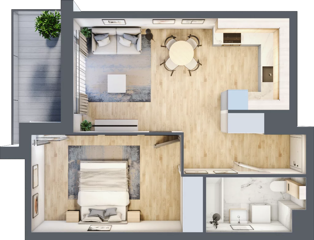 2 pokoje, mieszkanie 44,52 m², piętro 3, oferta nr AB0305/4, M Bemowo 4, Warszawa, Bemowo, Chrzanów, ul. Szeligowska