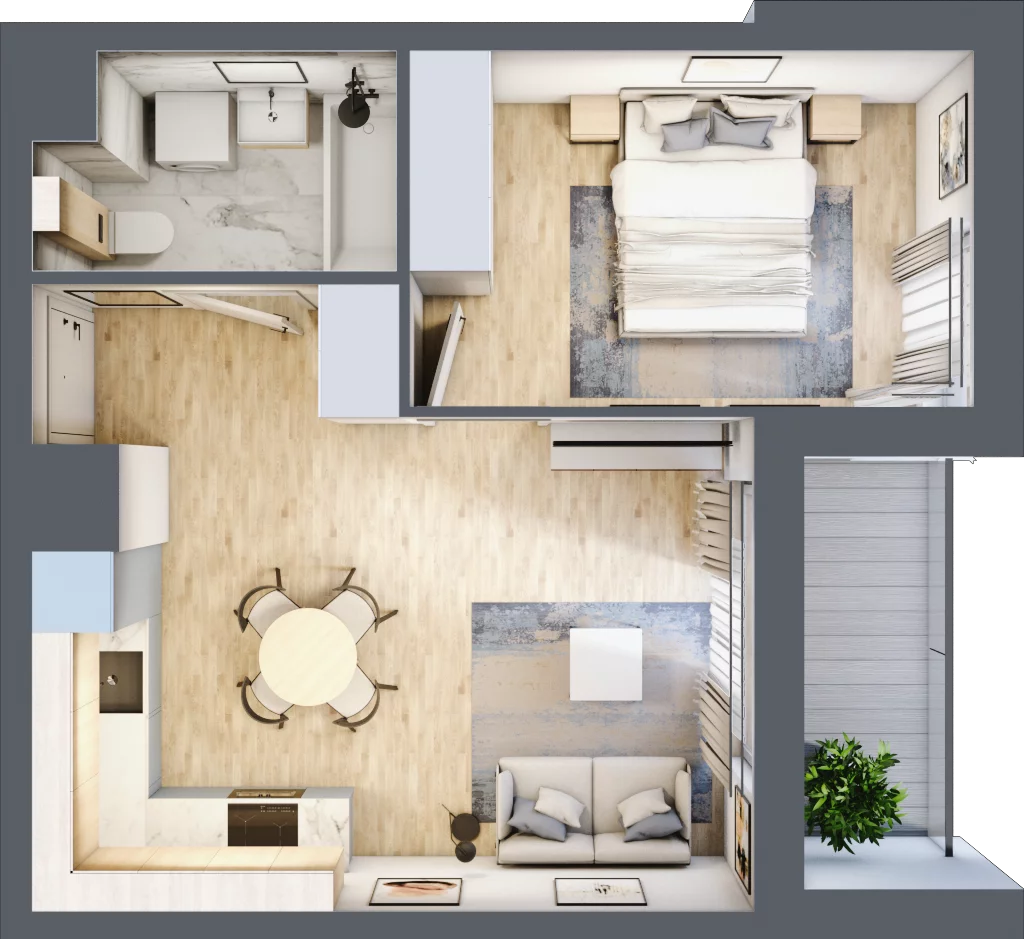 2 pokoje, mieszkanie 36,98 m², piętro 1, oferta nr AC0104/4, M Bemowo 4, Warszawa, Bemowo, Chrzanów, ul. Szeligowska