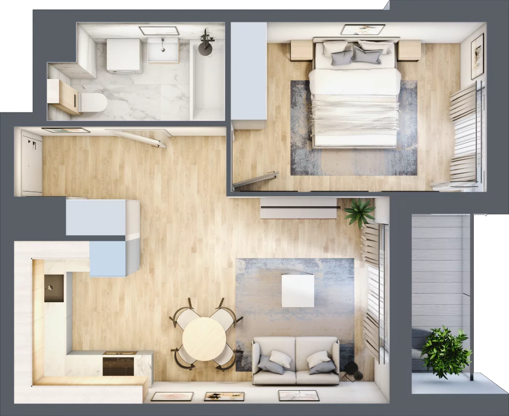 2 pokoje, mieszkanie 42,04 m², piętro 1, oferta nr AA0107/4, M Bemowo 4, Warszawa, Bemowo, Chrzanów, ul. Szeligowska