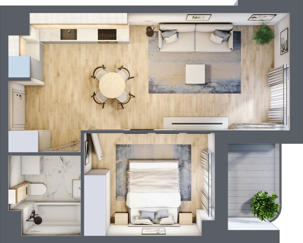 2 pokoje, mieszkanie 41,94 m², piętro 1, oferta nr AA0104/4, M Bemowo 4, Warszawa, Bemowo, Chrzanów, ul. Szeligowska