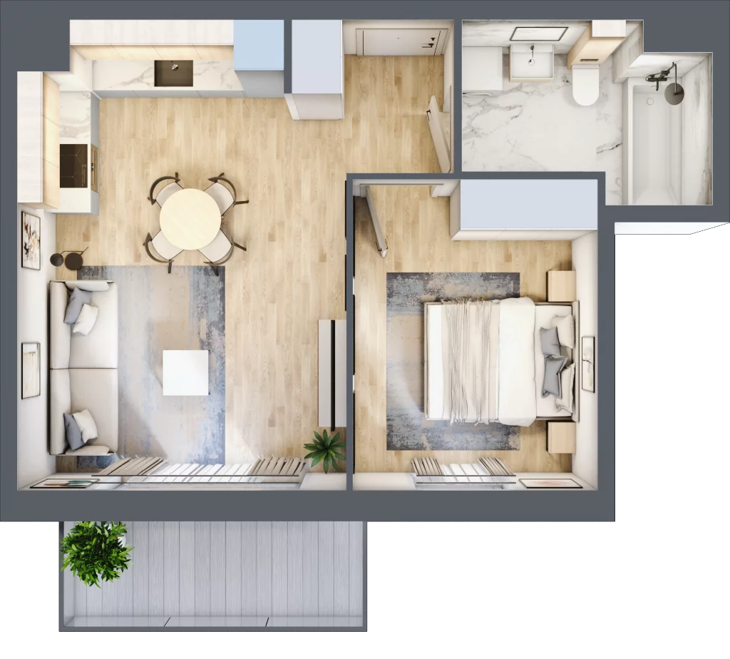 2 pokoje, mieszkanie 40,72 m², piętro 2, oferta nr AA0202/4, M Bemowo 4, Warszawa, Bemowo, Chrzanów, ul. Szeligowska