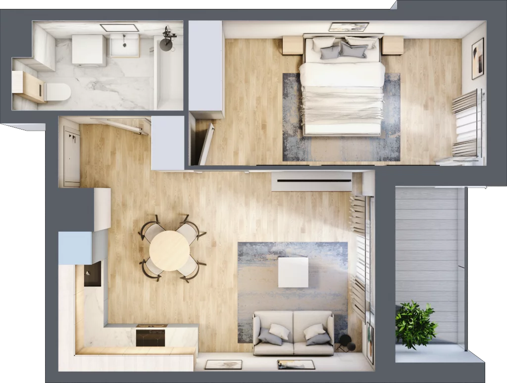 2 pokoje, mieszkanie 42,04 m², piętro 2, oferta nr AC0201/4, M Bemowo 4, Warszawa, Bemowo, Chrzanów, ul. Szeligowska