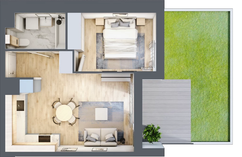 2 pokoje, mieszkanie 37,41 m², parter, oferta nr AB0001/4, M Bemowo 4, Warszawa, Bemowo, Chrzanów, ul. Szeligowska