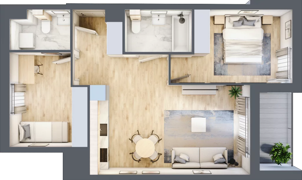 3 pokoje, mieszkanie 58,30 m², piętro 3, oferta nr AB0304/4, M Bemowo 4, Warszawa, Bemowo, Chrzanów, ul. Szeligowska