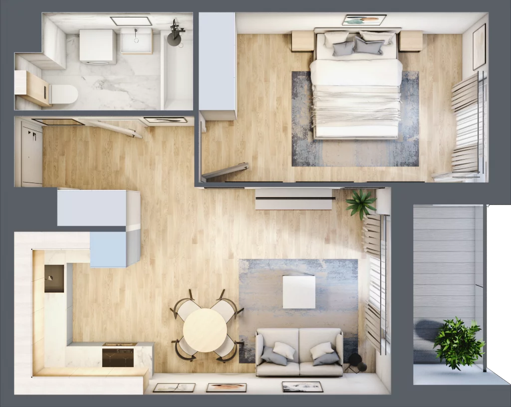 2 pokoje, mieszkanie 43,07 m², piętro 5, oferta nr AA0502/4, M Bemowo 4, Warszawa, Bemowo, Chrzanów, ul. Szeligowska