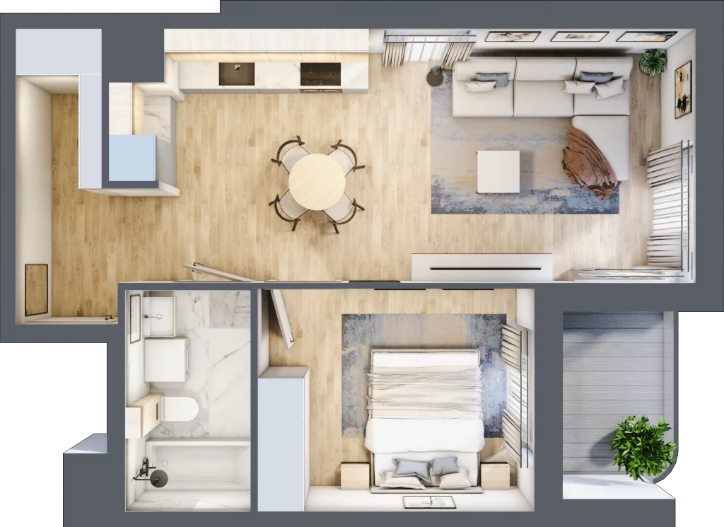 2 pokoje, mieszkanie 44,42 m², piętro 2, oferta nr AA0204/4, M Bemowo 4, Warszawa, Bemowo, Chrzanów, ul. Szeligowska