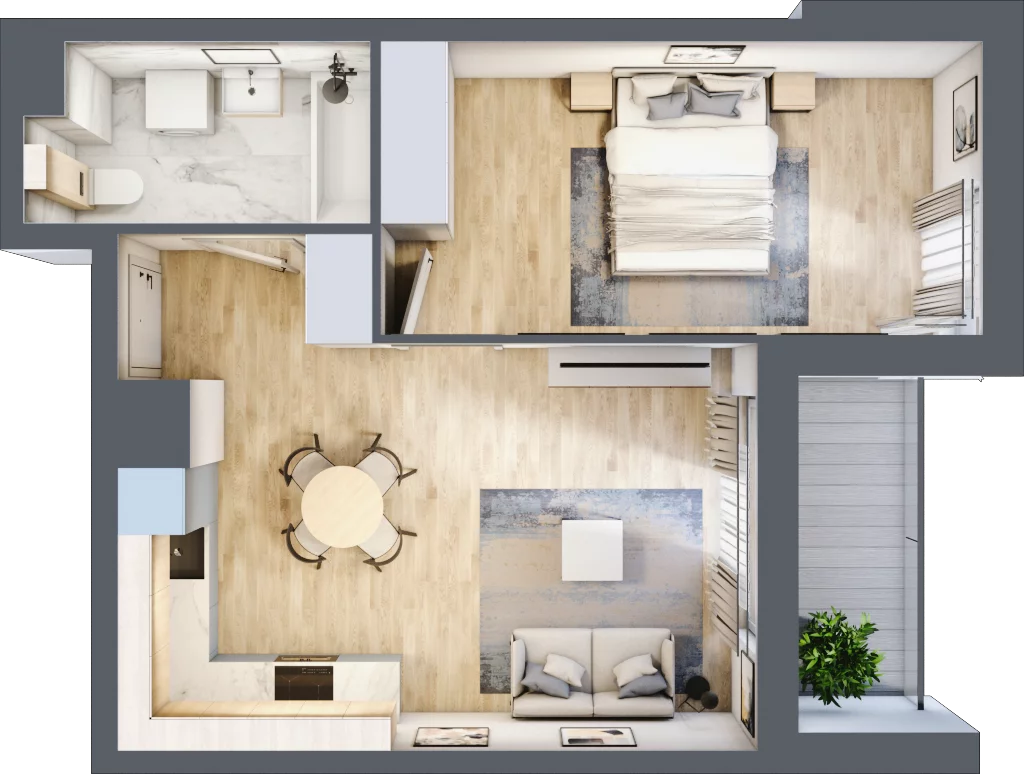 2 pokoje, mieszkanie 42,04 m², piętro 1, oferta nr AC0101/4, M Bemowo 4, Warszawa, Bemowo, Chrzanów, ul. Szeligowska