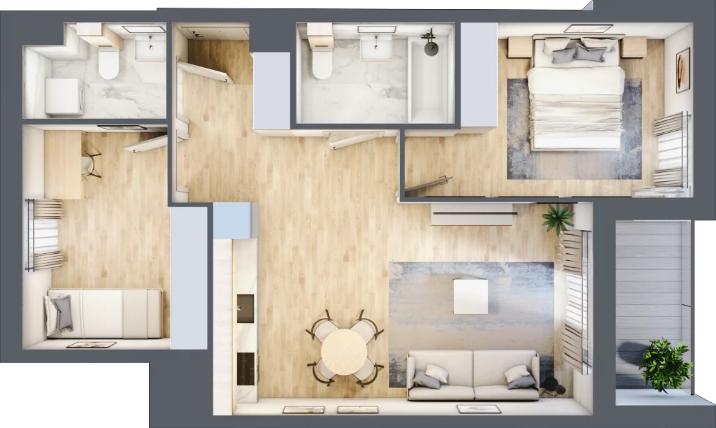 3 pokoje, mieszkanie 58,30 m², piętro 2, oferta nr AB0204/4, M Bemowo 4, Warszawa, Bemowo, Chrzanów, ul. Szeligowska