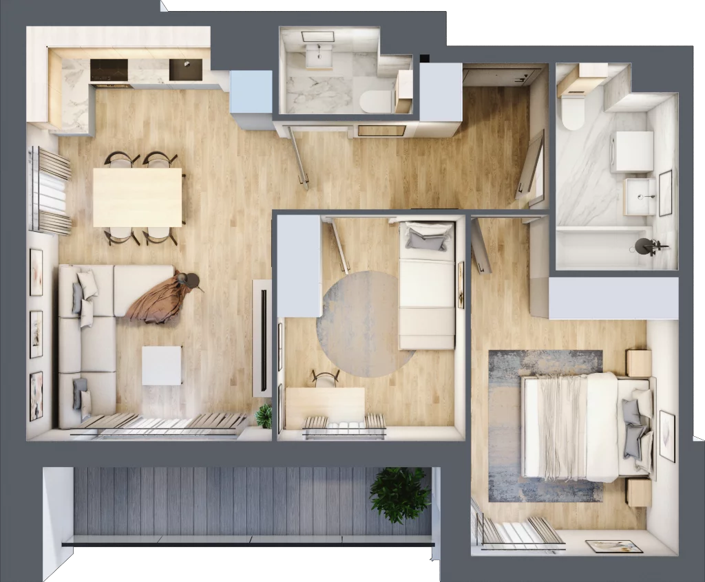 3 pokoje, mieszkanie 54,43 m², piętro 1, oferta nr AC0105/4, M Bemowo 4, Warszawa, Bemowo, Chrzanów, ul. Szeligowska