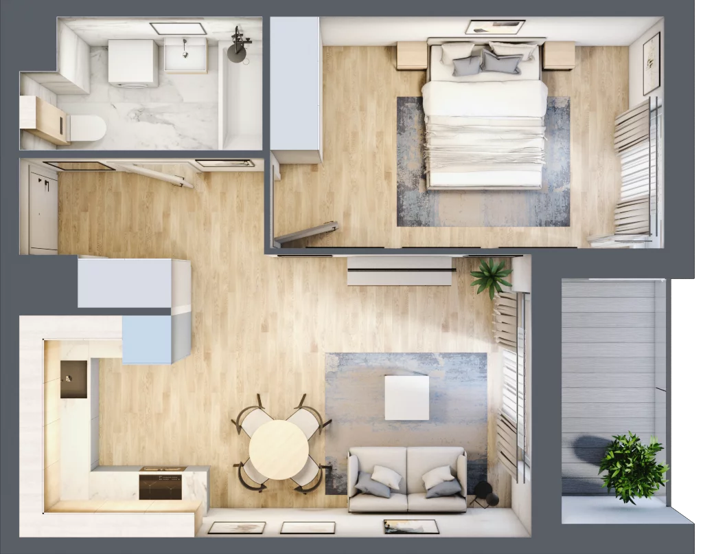 2 pokoje, mieszkanie 43,07 m², piętro 2, oferta nr AA0207/4, M Bemowo 4, Warszawa, Bemowo, Chrzanów, ul. Szeligowska