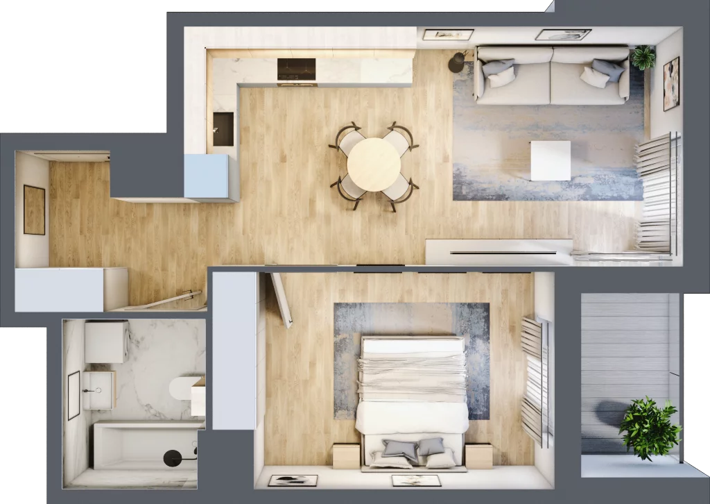 2 pokoje, mieszkanie 45,96 m², piętro 2, oferta nr BA0202/4, M Bemowo 4, Warszawa, Bemowo, Chrzanów, ul. Szeligowska