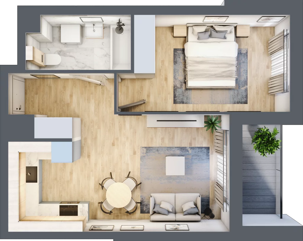 2 pokoje, mieszkanie 42,32 m², piętro 2, oferta nr BC0203/4, M Bemowo 4, Warszawa, Bemowo, Chrzanów, ul. Szeligowska