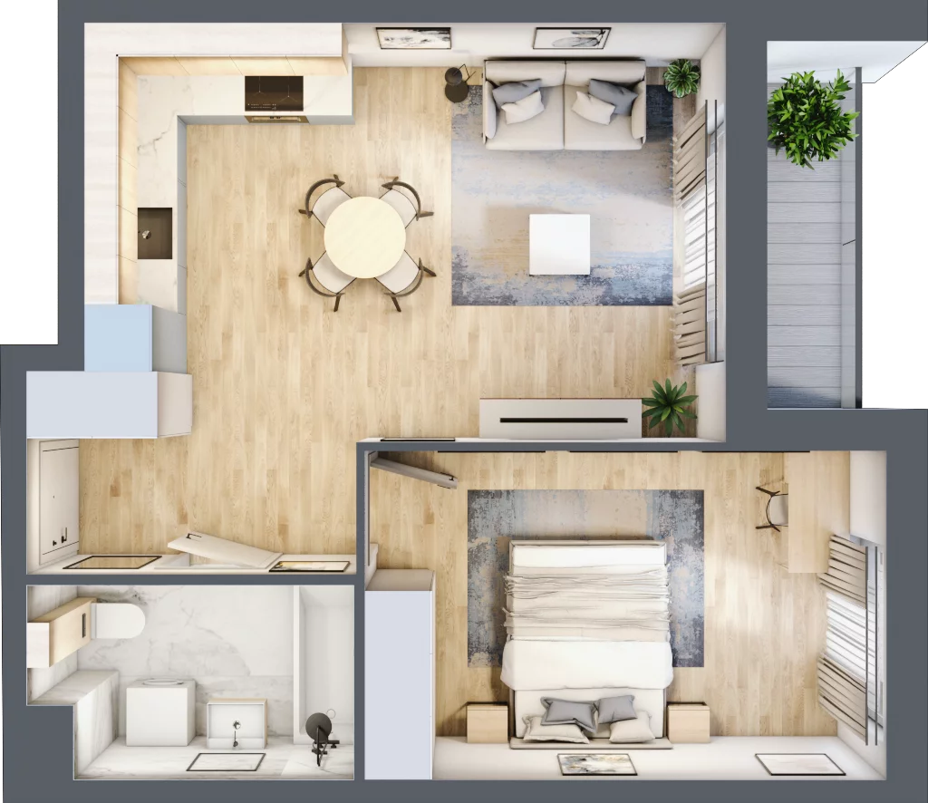 2 pokoje, mieszkanie 44,08 m², piętro 1, oferta nr BB0102/4, M Bemowo 4, Warszawa, Bemowo, Chrzanów, ul. Szeligowska