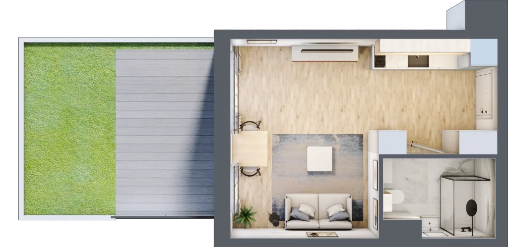 1 pokój, mieszkanie 26,06 m², parter, oferta nr BA0003/4, M Bemowo 4, Warszawa, Bemowo, Chrzanów, ul. Szeligowska