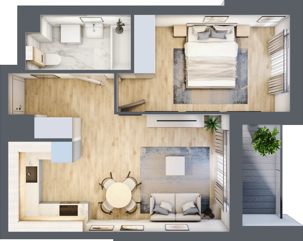 2 pokoje, mieszkanie 42,32 m², piętro 1, oferta nr BC0103/4, M Bemowo 4, Warszawa, Bemowo, Chrzanów, ul. Szeligowska