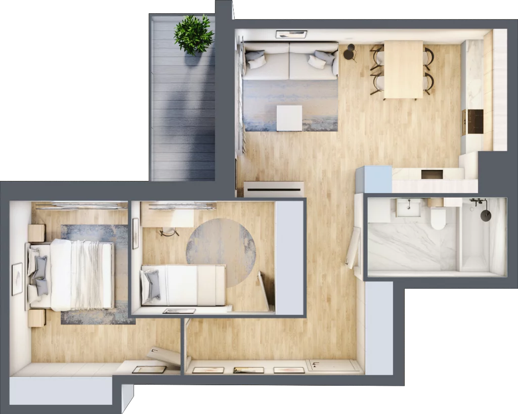 3 pokoje, mieszkanie 57,66 m², piętro 1, oferta nr BA0103/4, M Bemowo 4, Warszawa, Bemowo, Chrzanów, ul. Szeligowska