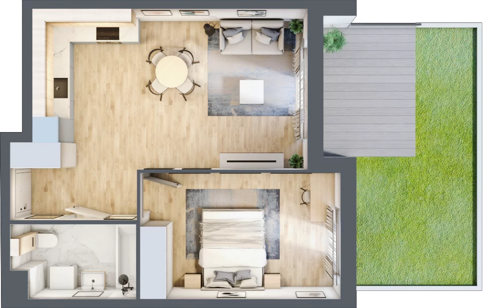 2 pokoje, mieszkanie 46,60 m², parter, oferta nr BB0002/4, M Bemowo 4, Warszawa, Bemowo, Chrzanów, ul. Szeligowska
