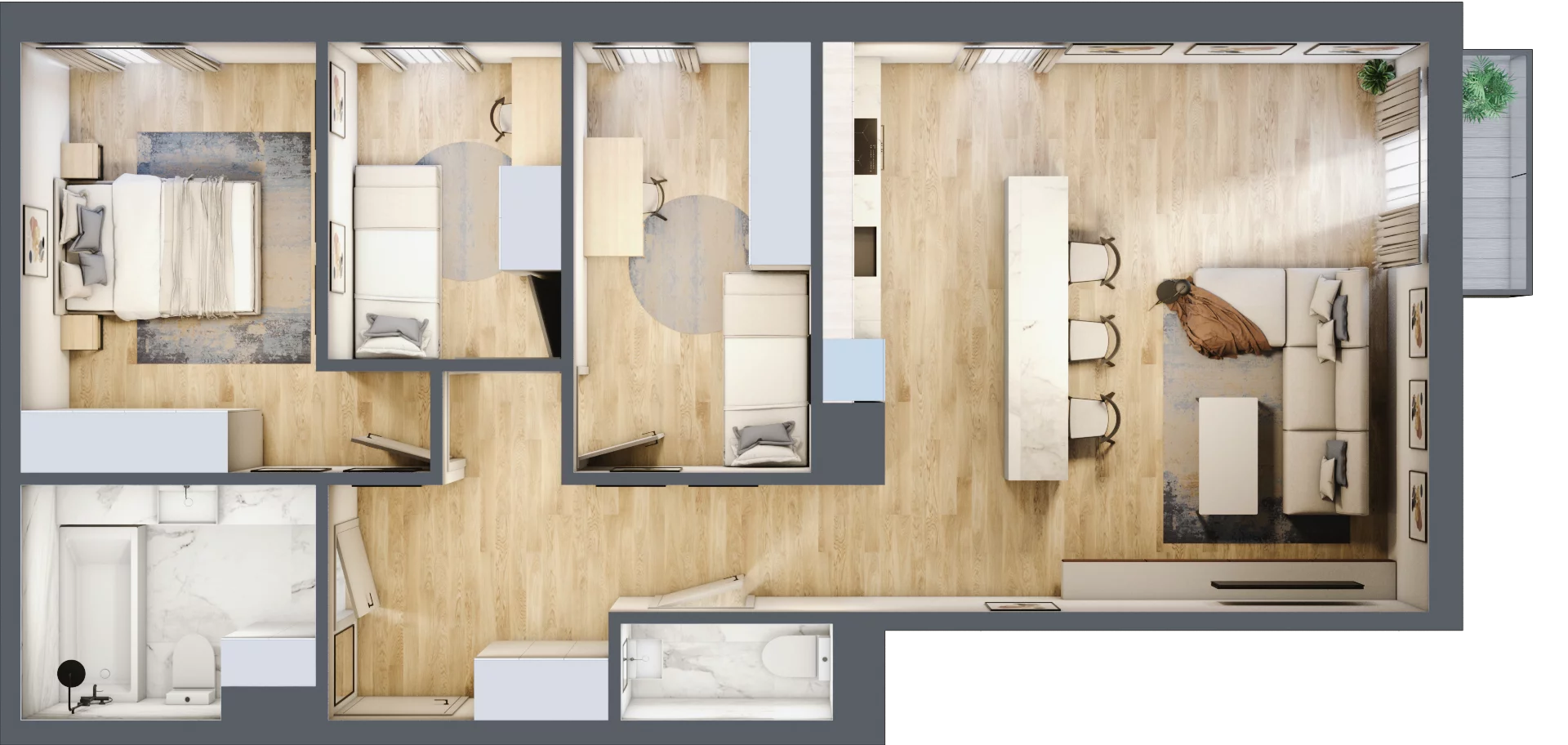4 pokoje, mieszkanie 79,05 m², piętro 1, oferta nr G5A.07, Geometryczna 5A, Warszawa, Białołęka, Grodzisk, ul. Geometryczna 5, 5A