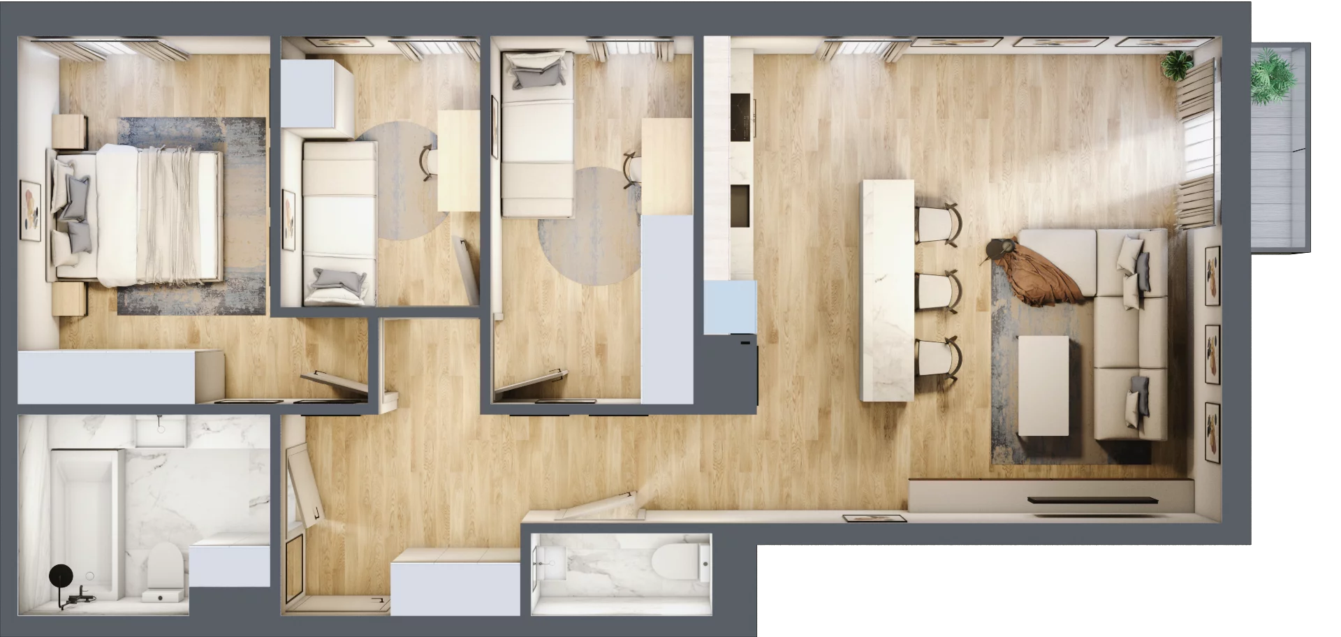 4 pokoje, mieszkanie 79,10 m², piętro 2, oferta nr G5A.14, Geometryczna 5A, Warszawa, Białołęka, Grodzisk, ul. Geometryczna 5, 5A