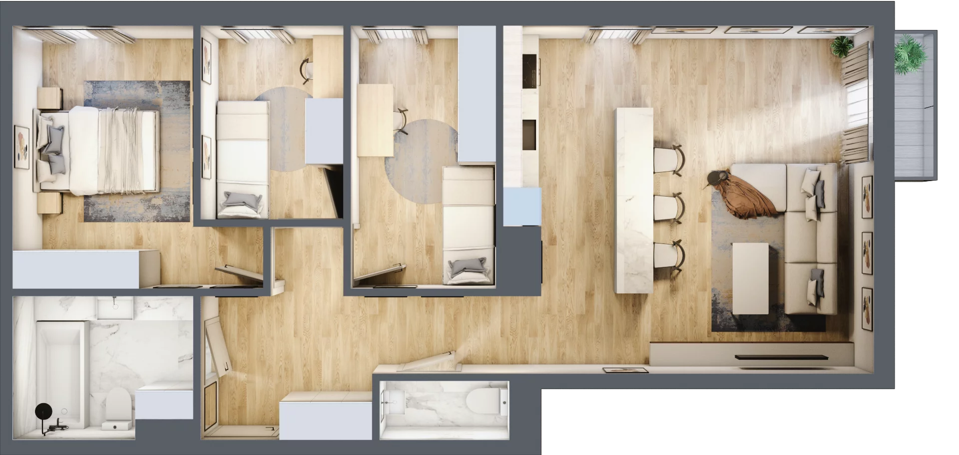 4 pokoje, mieszkanie 79,18 m², piętro 3, oferta nr G5A.21, Geometryczna 5A, Warszawa, Białołęka, Grodzisk, ul. Geometryczna 5, 5A