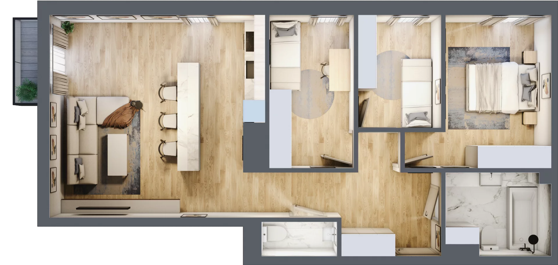 4 pokoje, mieszkanie 79,09 m², piętro 3, oferta nr G5A.27, Geometryczna 5A, Warszawa, Białołęka, Grodzisk, ul. Geometryczna 5, 5A
