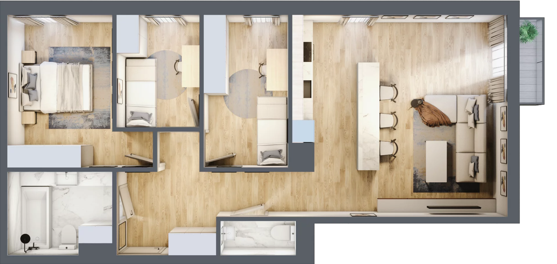 4 pokoje, mieszkanie 78,88 m², piętro 1, oferta nr G5A.33, Geometryczna 5A, Warszawa, Białołęka, Grodzisk, ul. Geometryczna 5, 5A
