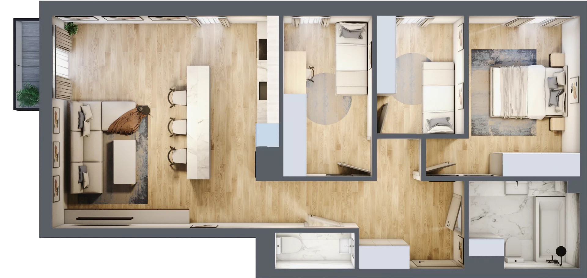 4 pokoje, mieszkanie 79,05 m², piętro 1, oferta nr G5A.39, Geometryczna 5A, Warszawa, Białołęka, Grodzisk, ul. Geometryczna 5, 5A
