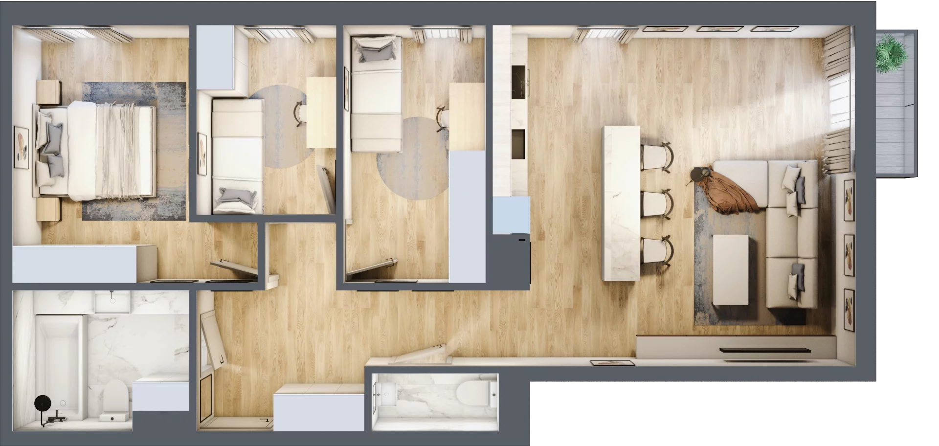 4 pokoje, mieszkanie 79,21 m², piętro 2, oferta nr G5A.40, Geometryczna 5A, Warszawa, Białołęka, Grodzisk, ul. Geometryczna 5, 5A