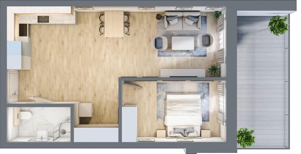 2 pokoje, apartament 51,18 m², parter, oferta nr D/0.03, Rogowo Pearl, Rogowo, ul. Rezydencyjna