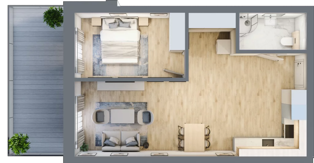 2 pokoje, apartament 51,12 m², parter, oferta nr D/0.10, Rogowo Pearl, Rogowo, ul. Rezydencyjna