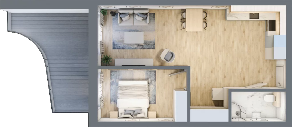 2 pokoje, apartament inwestycyjny 51,17 m², piętro 2, oferta nr G/2.22, Rogowo Pearl, Rogowo, ul. Rezydencyjna