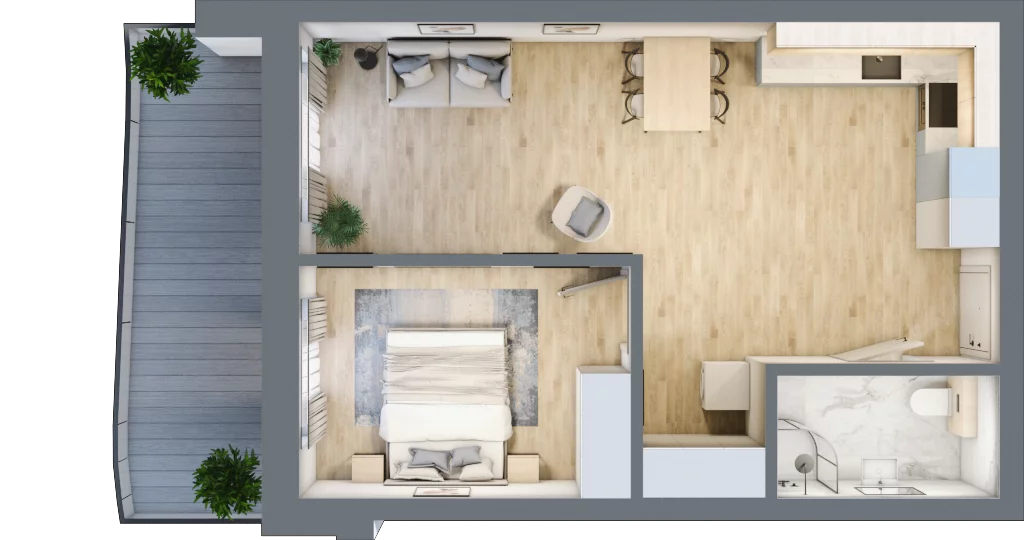 2 pokoje, apartament inwestycyjny 46,62 m², piętro 4, oferta nr G/4.20, Rogowo Pearl, Rogowo, ul. Rezydencyjna
