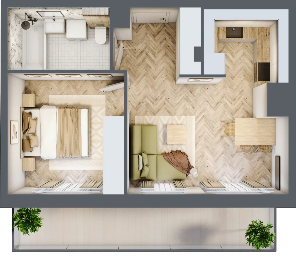2 pokoje, mieszkanie 39,47 m², piętro 2, oferta nr A.P2.07, Mirabelki 5, Warszawa, Białołęka, Brzeziny, ul. Mirabelki 5