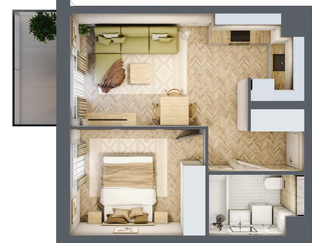 2 pokoje, mieszkanie 36,66 m², piętro 2, oferta nr C.P2.66, Mirabelki 5, Warszawa, Białołęka, Brzeziny, ul. Mirabelki 5