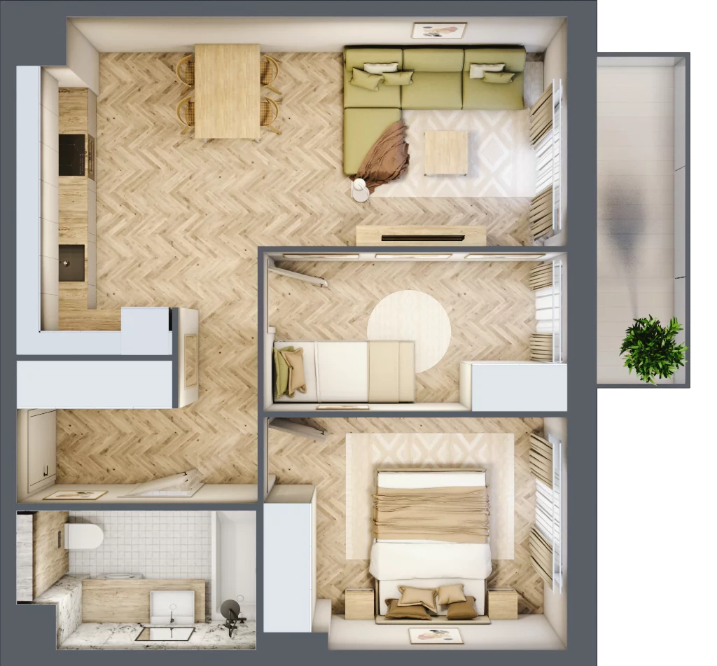 3 pokoje, mieszkanie 53,21 m², piętro 2, oferta nr C.P2.73, Mirabelki 5, Warszawa, Białołęka, Brzeziny, ul. Mirabelki 5