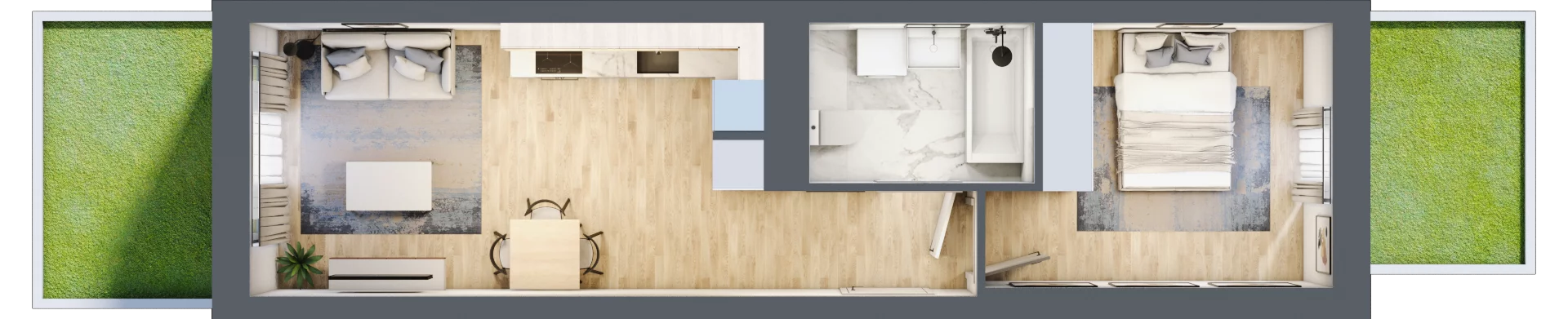 2 pokoje, mieszkanie 38,77 m², parter, oferta nr B/4, Apartamenty Park Matecznego, Kraków, Podgórze, Mateczny, ul. Rydlówka 5