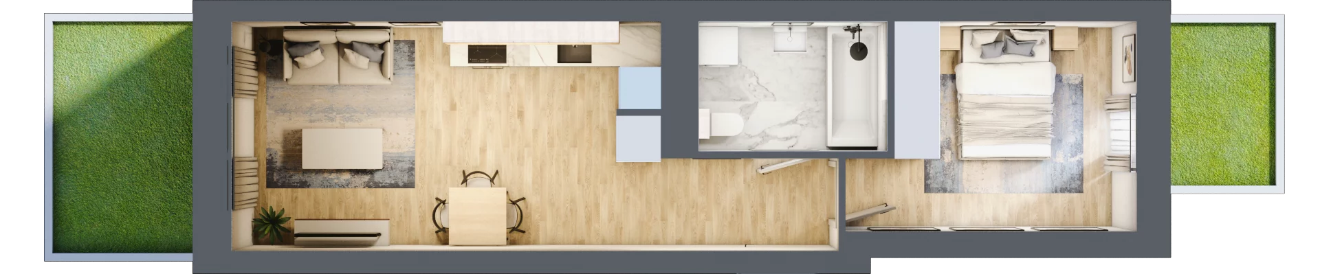 2 pokoje, mieszkanie 38,22 m², parter, oferta nr D/4, Apartamenty Park Matecznego, Kraków, Podgórze, Mateczny, ul. Rydlówka 5