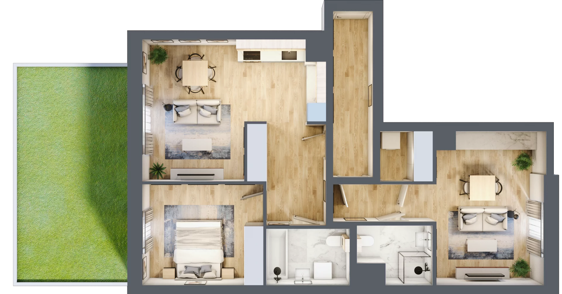 3 pokoje, mieszkanie 79,22 m², parter, oferta nr D/26, Apartamenty Park Matecznego, Kraków, Podgórze, Mateczny, ul. Rydlówka 5